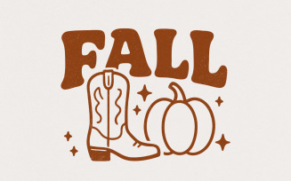 Fall PNG, Cowboy Boot and Pumpkin Design, Autumn Digital Download Shirt, Western Pumpkin Art,
