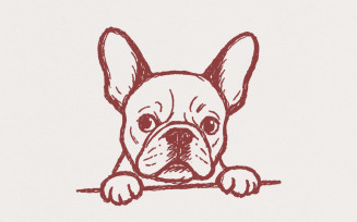 French Bulldog PNG, Digital Download, Cute Dog Clipart, Hand Drawn Pet Illustration, Printable