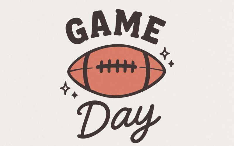 Game Day PNG, Digital Download, Football Shirt Design, Sports Team Gift, Printable Game Day Art, Illustration
