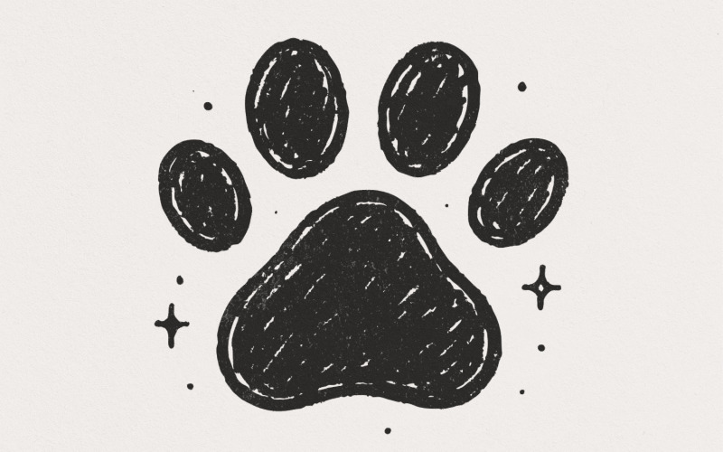 Paw Print PNG, Pet Lover Digital Download, Animal Paw Design for Shirts, Dog Cat Printable PNG, Illustration