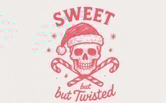 Sweet But Twisted PNG, Christmas Skull Digital Download, Candy Cane Santa PNG, Funny Holiday Shirt,