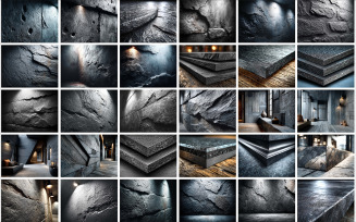 Architectural Stone Surfaces Dark Stone & Concrete Texture Realistic Stone Wall & Floor