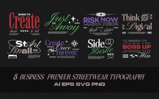Business Preneur Streetwear Typography T-shirt Designs Bundle