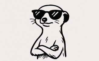 Cool Meerkat PNG, Funny Animal Digital Download, Sunglasses Meerkat Art, Cute Animal Lover Shirt,