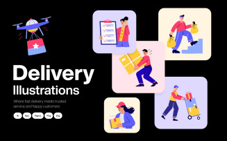 Delivery Illustration Art Set