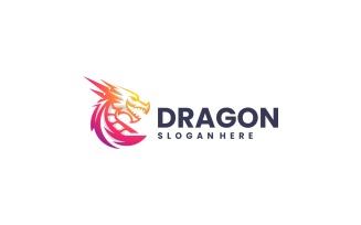 Gradient Modern Dragon Logo Design