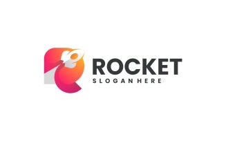 Gradient Modern Rocket Logo Design 214
