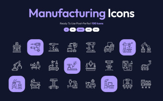 Manufacturing Icon Art Set