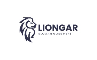 Minimalist Monoline Lion Head Logo Design