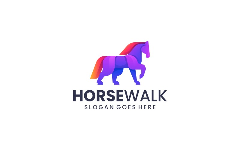 Modern Gradient Horse Logo Design 874 Logo Template
