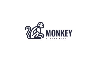 Modern Line Art Monkey Logo Design