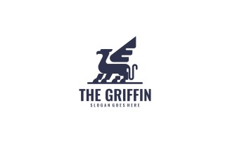 Modern Monochrome Mythical Griffin Logo Design