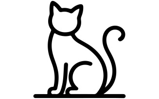 A minimalist vector logo stylized a cat