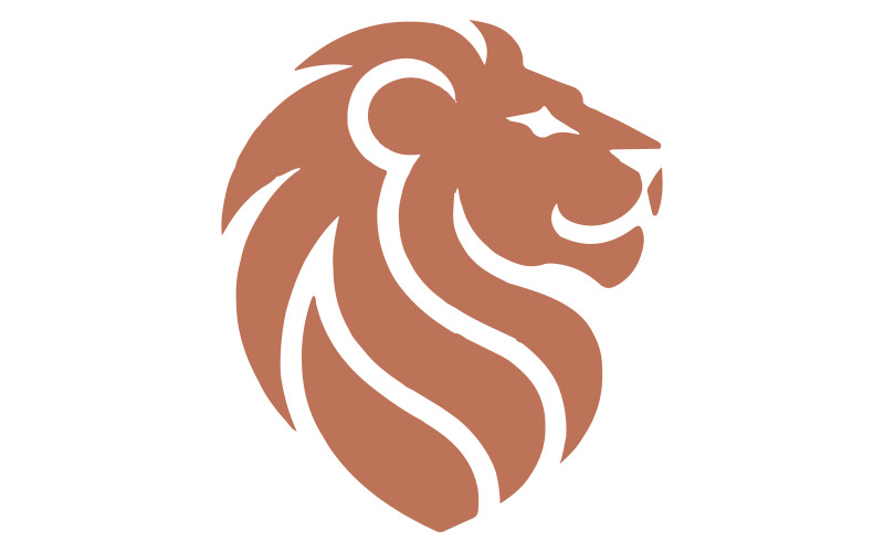 A minimalist vector logo stylized lion head Illustration