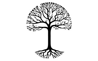 Abstract minimal creative tree icon logo
