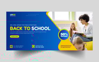 Back to School Social Media Cover Banner Template Ver-4