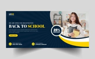 Back to School Social Media Cover Banner Template Ver-5
