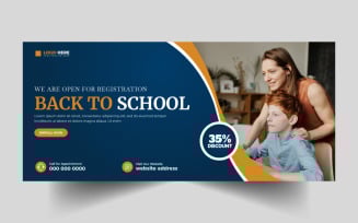 Back to School Social Media Cover Banner Template Ver-6
