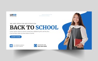 Back to School Social Media Cover Banner Template Ver-7