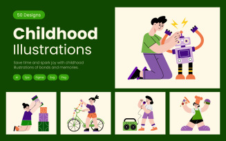 Childhood Illustration Art Set