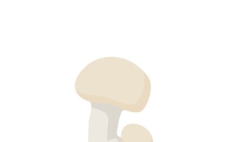 Elegant Champignon Mushrooms Vector Illustration in Natural Organic Style