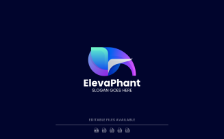 Gradient Modern Elephant Head Logo Design