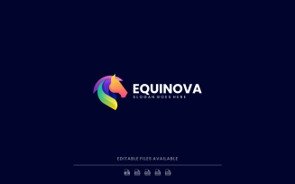 Gradient Modern Horse Head Logo Design