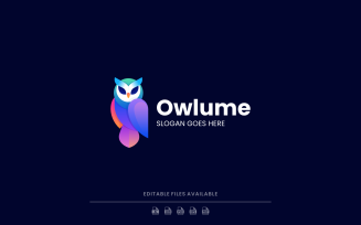 Gradient Modern Owl Logo Design