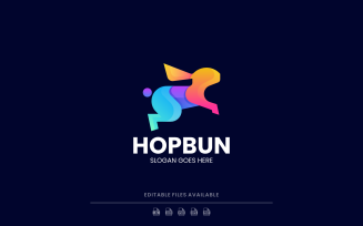Gradient Modern Rabbit Logo Design