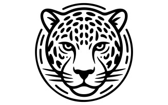 Head of a jaguar silhouette design art illustration