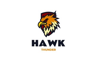 Mascot Hawk Thunder Logo Design