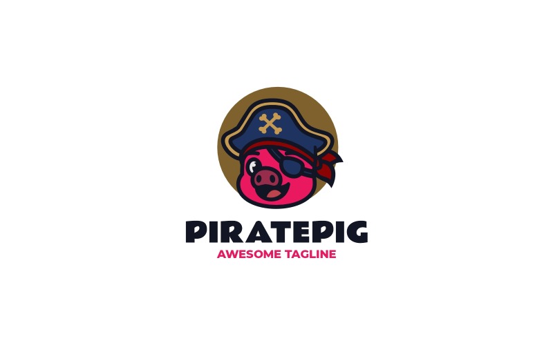 Mascot Pirate Pig Logo Design Logo Template