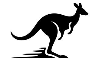 The silhouette of a kangaroo