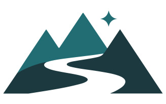 A minimalist logo illustration mountain