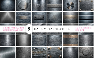 Brushed Steel & Iron Textures | Dark Metal Texture Bundle | Metallic Surface Texture Pack