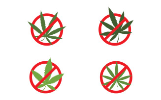 Canabis marijuana sign illustration design template v.1