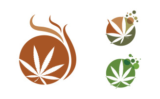 Canabis marijuana sign illustration design template v.7