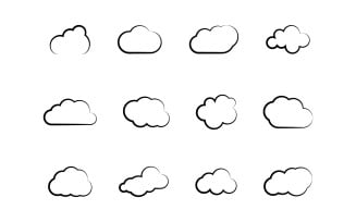 Cloud vector icon illustration design template v1.4