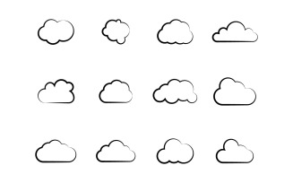 Cloud vector icon illustration design template v1.5