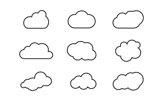 Cloud vector icon illustration design template v1.6
