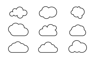 Cloud vector icon illustration design template v1.7