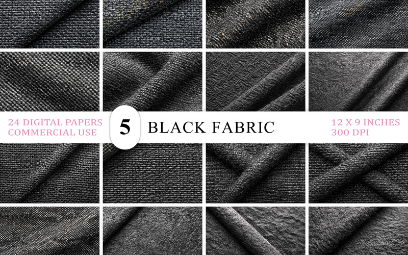 Dark Textile Backgrounds | Premium Fabric Texture | Black Fabric Texture Bundle | Fabric Texture