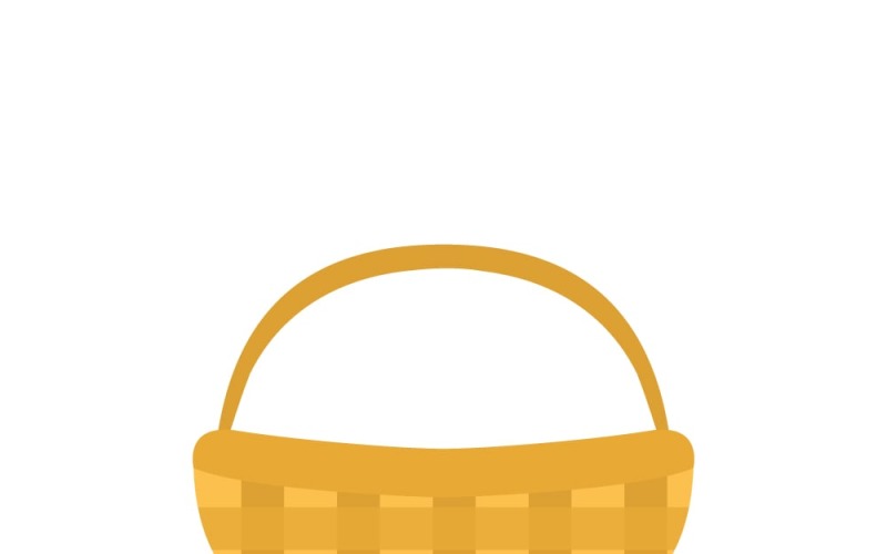 Handwoven Wicker Basket Illustration: Natural Fiber Craft for Rustic Home Decor Vector Graphic