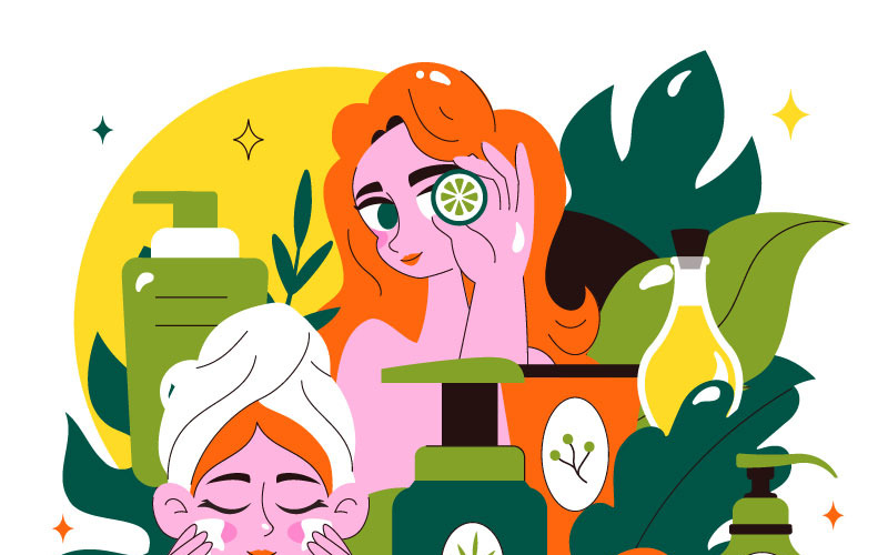 10 Organic Skin Care Illustration