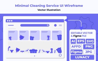 Minimal Cleaning Service UI Wireframe