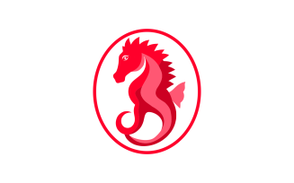 Modern Custom Seahorse Logo Design Template