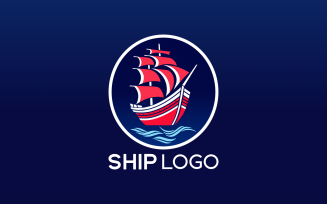 Modern Custom Ship Logo Design Template
