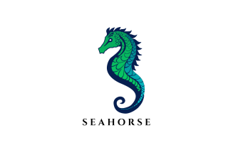 Unique Seahorse Logo Design Template