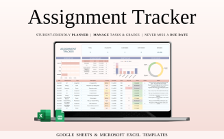 Assignment Tracker Spreadsheet Template for Google Sheets and Excel