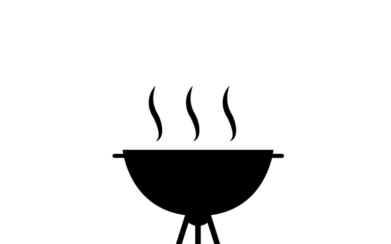 Barbecue Grill Icon: Outdoor Cooking Vector Illustration Vector Graphic